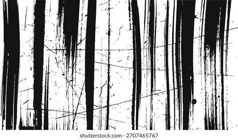 Abstractas blanco y negro afligido Vertical pinceladas y arañazos Vector