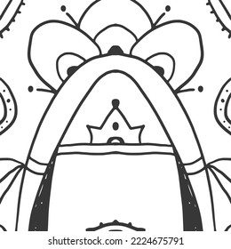 abstract black and white  doodle arch boho background