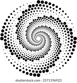 Abstract Black and White Dot Matrix Hypnotic Optical Illusion Design