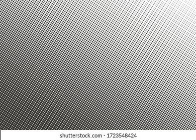 Abstract Black And White Dots Background. Comic Pop Art Style. Light Effect. Gradient Background With Dots. Halftone Texture. Polka Dot. Vector Pattern
