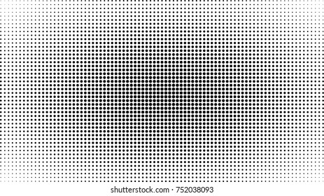 Abstract black and white dots background. Comic pop art style. Light effect. Gradient background  . Halftone dot design. Vector isolated object for website, card, sale banner, empty bubble.