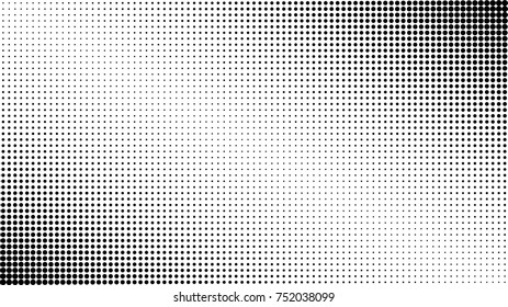 Abstract black and white dots background. Comic pop art style. Light effect. Gradient background  . Halftone dot design. Vector isolated object for website, card, sale banner, empty bubble.