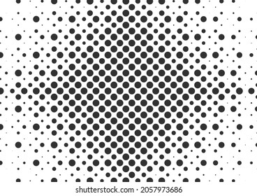 Resumen de fondo de medio tono de puntos en blanco y negro, diseño de fondo de semitono