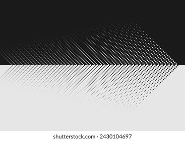 Abstract black white dotted arrows geometric tech background. Vector design