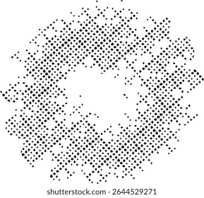 Abstract zwart-wit gestippeld cirkelvormig ontwerp