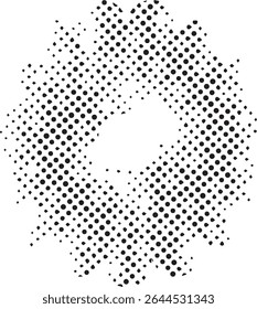 Abstract black and white dotted circular design