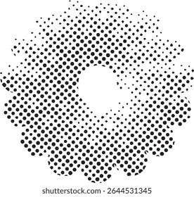 Abstract zwart-wit gestippeld cirkelvormig ontwerp