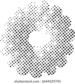 Abstract black and white dotted floral design