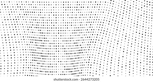 Fundo de meio-tom preto e branco abstrato pontilhado. Efeito de meio-tom de gradiente. Ilustração vetorial de EPS