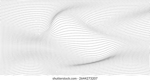 Fundo de meio-tom preto e branco abstrato pontilhado. Efeito de meio-tom de gradiente. Ilustração vetorial de EPS