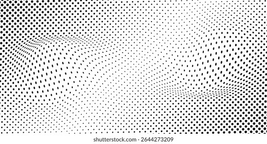 Abstract black and white dotted halftone background. Gradient halftone effect. EPS vector illustration