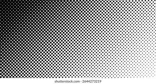 Fundo de meio-tom preto e branco abstrato pontilhado. Efeito de meio-tom de gradiente. Ilustração vetorial de EPS