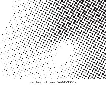 Abstract black and white dotted halftone pattern background