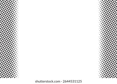 Abstract black and white dotted halftone border