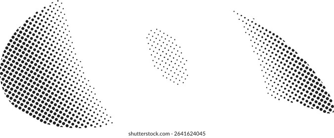 Abstract black and white dotted shapes design