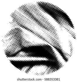 Abstract black and white dotted sphere.