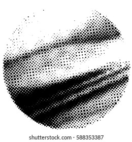 Abstract black and white dotted sphere.