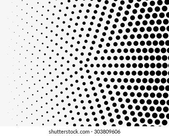 Abstract black and white dotted vector background. Halftone illustration