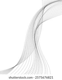 Abstract Black and White Dotted Wave Design Background
