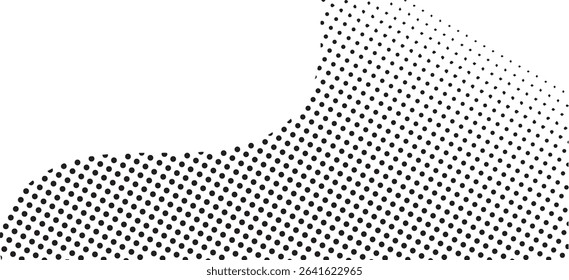Abstract black and white dotted wave background