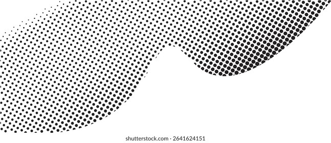 Abstract black and white dotted wave design