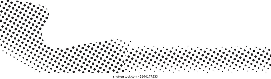Abstract black and white dotted wave pattern background