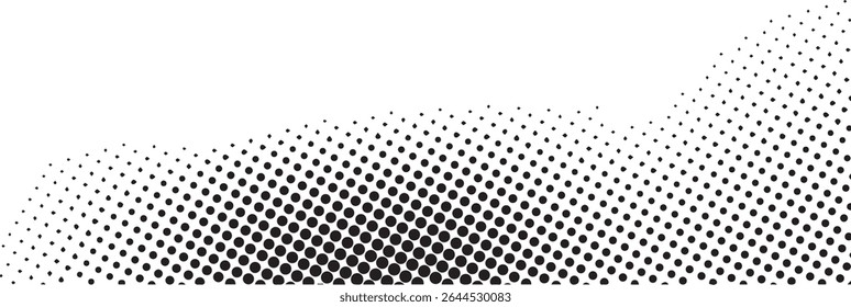 Abstract black and white dotted wave pattern background