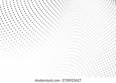 Fundo de malha de ondas pontilhadas preto e branco abstrato criando uma paisagem de terreno digital para projetos de tecnologia