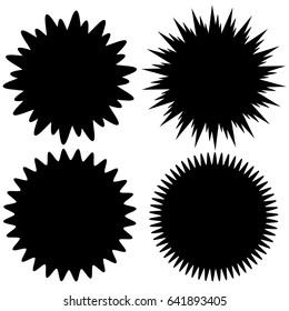 Abstract black and white element in circular, radial style