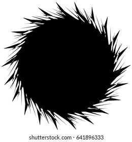 Abstract black and white element in circular, radial style