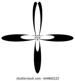 Abstract black and white element with distortion. Geometric shape