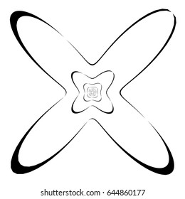 Abstract black and white element with distortion. Geometric shape
