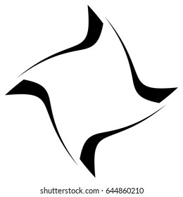 Abstract black and white element with distortion. Geometric shape