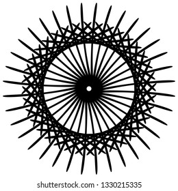 Abstract black and white element over white