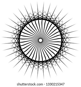 Abstract black and white element over white