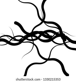 Abstract black and white element over white