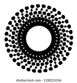 Abstract black and white element over white