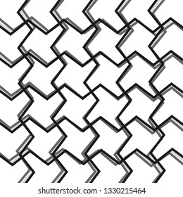 Abstract black and white element over white