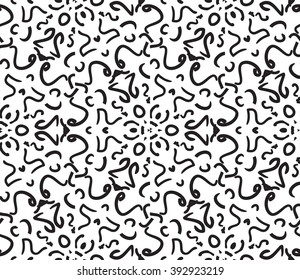 abstract black and white ethnic seamless pattern