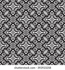 abstract black and white ethnic seamless pattern