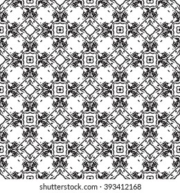 abstract black and white ethnic seamless pattern
