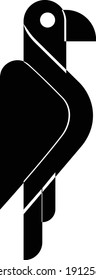 abstract black and white falcon bird logo icon