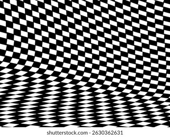 Abstract black and white flat design checkered pattern. White Geometric Background. Vector Illustration.
