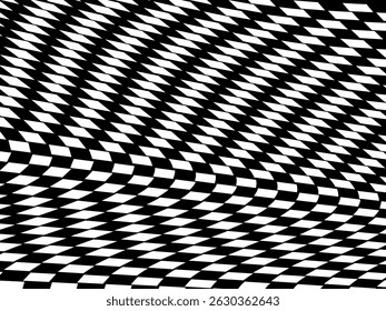 Abstract black and white flat design checkered pattern. White Geometric Background. Vector Illustration.