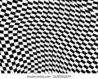 Abstract black and white flat design checkered pattern. White Geometric Background. Vector Illustration.