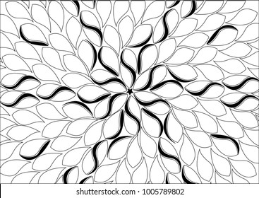 Abstract black and white floral background design.