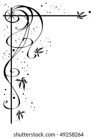 abstract black and white floral background