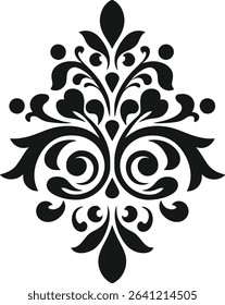 An abstract black and white floral mandala pattern vector illustration offers a decorative, seamless, and ornate design element