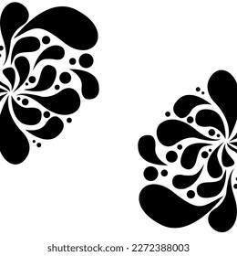 Abstract black and white floral pattern. Vector illustration for your design.