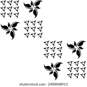 Abstract black and white floral pattern